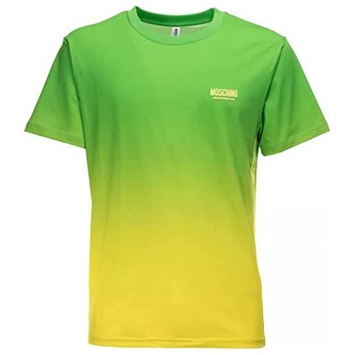 Moschino t-shirt uomo verde t-shirt casual con effetto sfumato e logo gommato xl