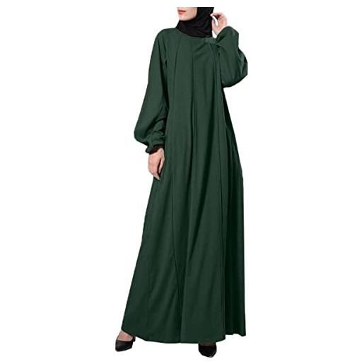 RUNYN abito da donna musulmano ramadan abaya dubai full cover islam robe african turkey caftano, grün, 46
