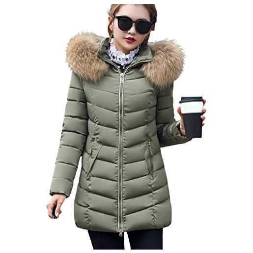 Fairnull piumino donna invernale lungo con cappuccio trench donna giacche parka imbottito taglia forte slim-fit cappotto giubbotto donna invernale s-3xl