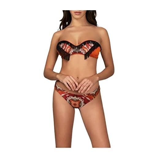 EFFEK donna bikini fascia cuore, slip fisso 82% pl 18% ea f22-0141 l multicolore fantasia x1
