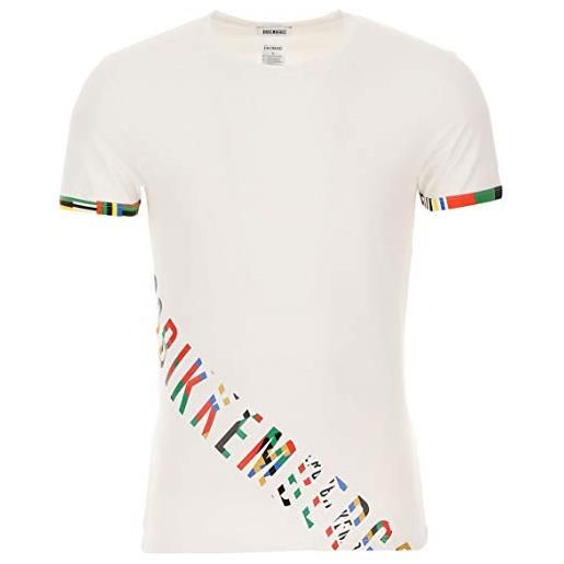 Bikkembergs t-shirt uomo maglietta manica corta girocollo olympic print articolo vbkt04843, 0031 nero - black, l