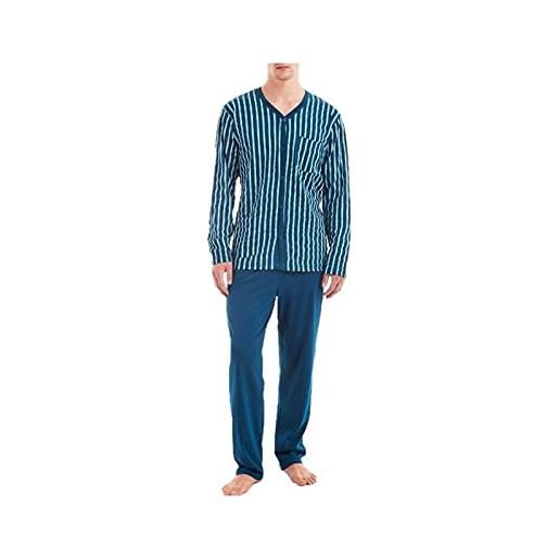 RAGNO pigiama uomo puro cotone aperto davanti art. U315n6-50, blu