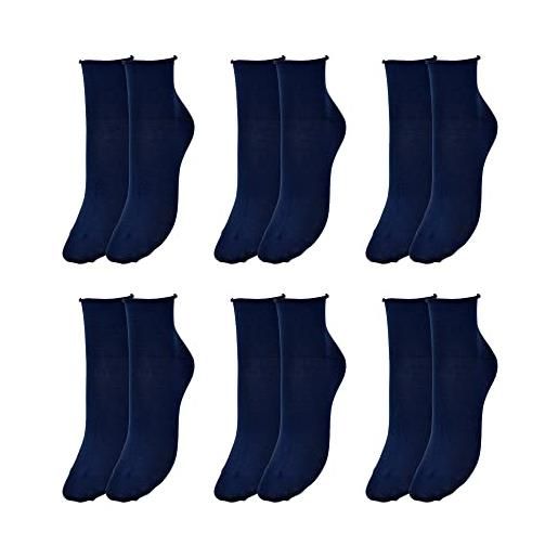 BESTCALZE 12 paia confezione gran risparmio calze calzini donna cotone elasticizzato per tutte le stagioni estate e inverno taglia unica dal 35 al 41, mixbicolor bianco - 12 paia