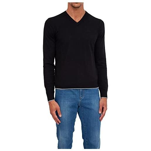 Armani Exchange cotone cashmere con scollo a v, maglione da uomo, nero (black), m