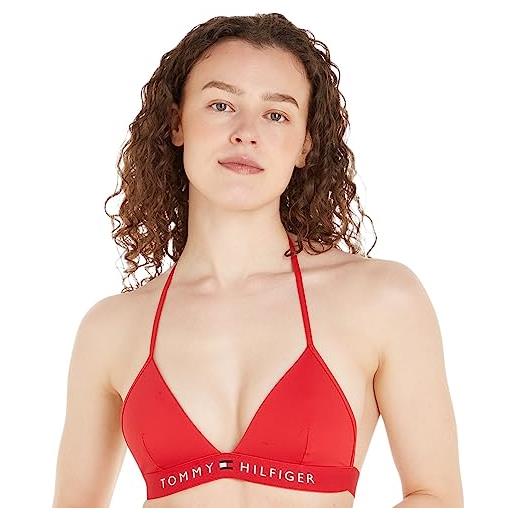 Tommy Hilfiger top bikini a triangolo donna imbottito, rosso (primary red), s
