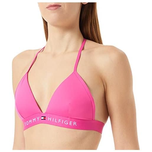 Tommy Hilfiger top bikini a triangolo donna imbottito, rosa (hot magenta), xs