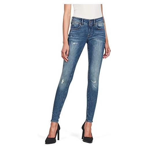G-STAR lynn mid waist skinny jeans, jeans donna, blu (medium aged 60885-6550-071), 26w / 32l
