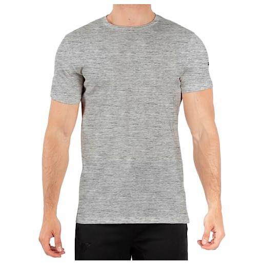 FRANKIE GARAGE FG frankie garage - maglietta sportiva per uomo, t-shirt in cotone per outdoor, sport o palestra grigio melange l