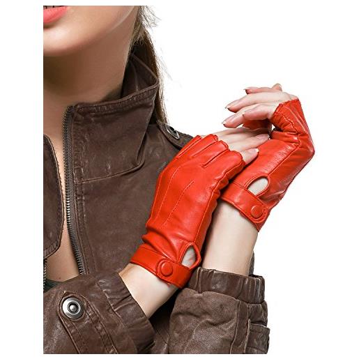 Nappaglo donne sta guidando i guanti di pelle nappa di mezzo dito i guanti senza dita fitness in guanti per guidare la bicicletta di moto