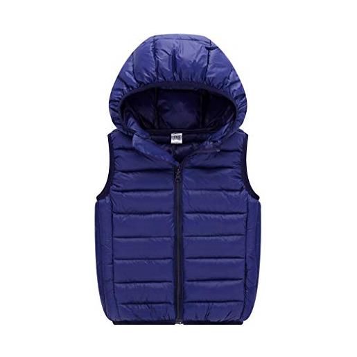 ACMEDE unisex bambini bambino gilet piumini, sottile inverno cappotto con cappuccio smanicato giacche per ragazze ragazzi