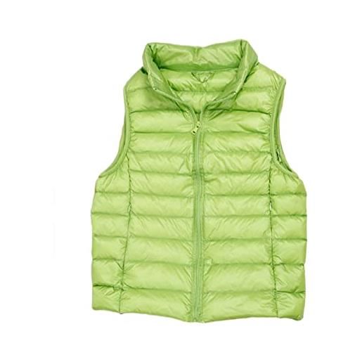 ORANDESIGNE donna zip up giacca smanicato inverno piumino cappotto ultraleggeri trapuntato packable giacca gilet piumino smanicato con collo alto giacca con imbottitura in piumino b cachi xxl