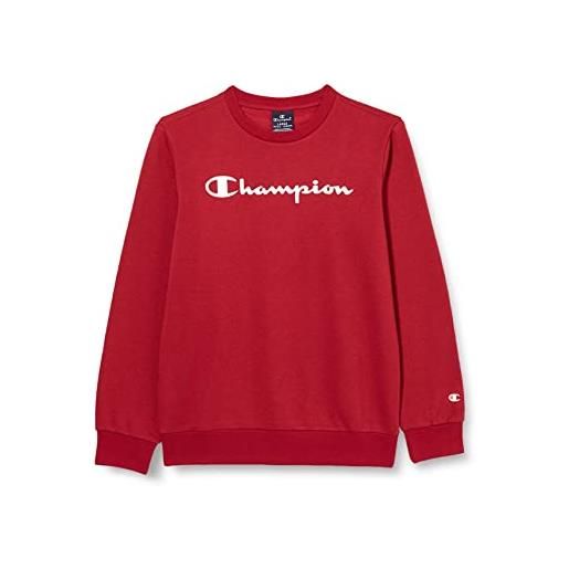 Champion legacy- classic logo crewneck, felpa bambini e ragazzi, rosso (carminio), 11-12 anni