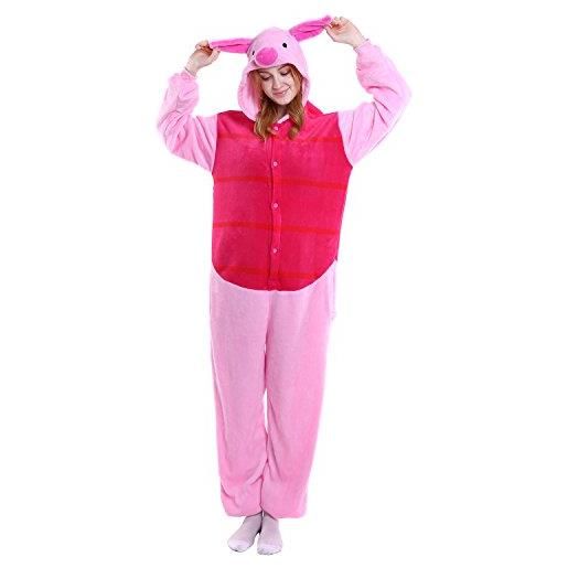 Dolamen adulto unisex kigurumi pigiama onesie, donna uomo anime cosplay halloween natale party costume attrezzatura sleepwear (x-large (68,8 -72,8), deep. Purple unicorn)