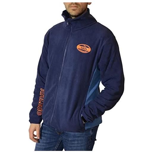 Intimitaly giacca pile uomo termica invernale con zip felpa pile uomo calda comoda e morbida per inverno (m, avio)