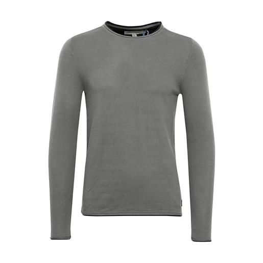 b BLEND blend odin maglione pullover maglieria da uomo con girocollo in cotone 100% , taglia: m, colore: pewter mix (70817)