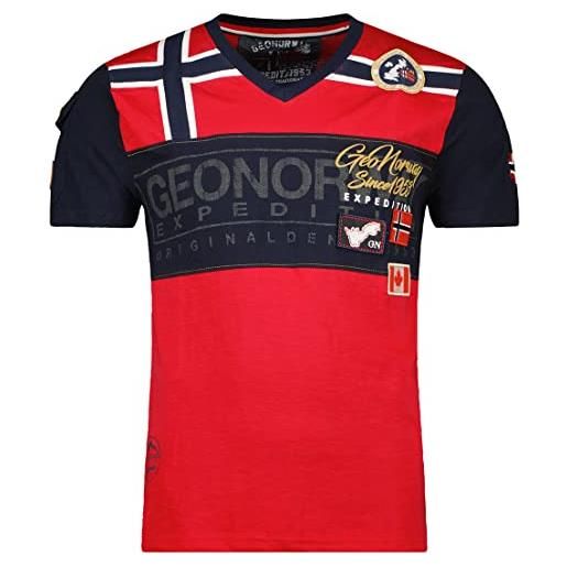 Geographical Norway - maglietta da uomo (rosso, s)