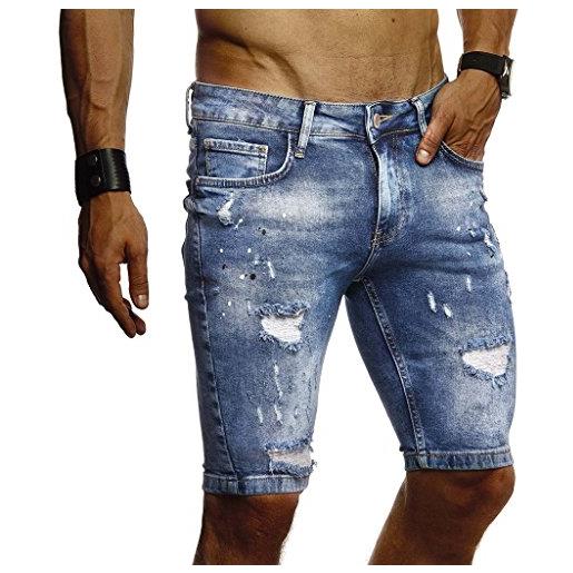 Leif Nelson pantaloncini di jeans corti uomo ln-9310 blu w29