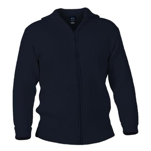 Blauer Peter - cardigan con zip - in lana vergine - 9 colori, colore: oliva, taglia: 54