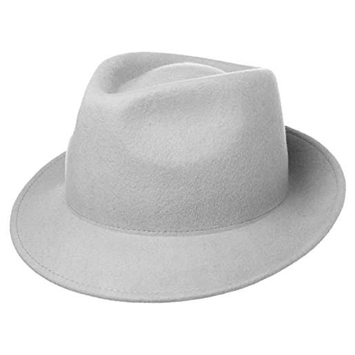 LIPODO trilby cappello di feltro donna/uomo - di feltro - made in italy - cappello di lana italiano - autunno/inverno - grigio chiaro s (54-55 cm)