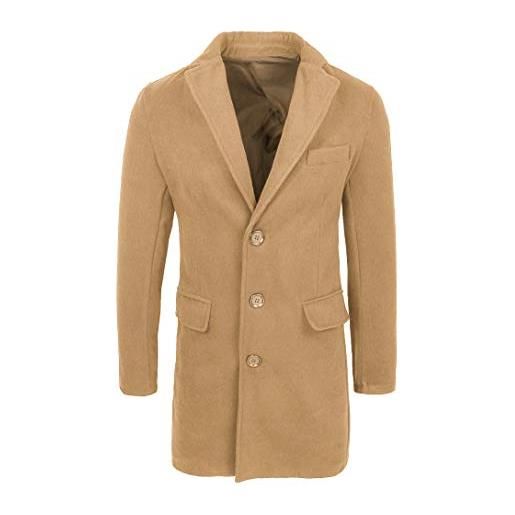 Evoga cappotto uomo class invernale elegante casual (xl, beige)