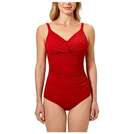 DELIMIRA donna costumi da snellente intero b-h costumi mare da interi taglie forti la luna rosso prugna 3c