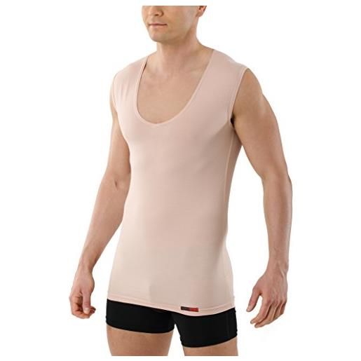 ALBERT KREUZ canottiera maglietta intima senza maniche invisibile color carne/beige con scollo a v profondo 05/m