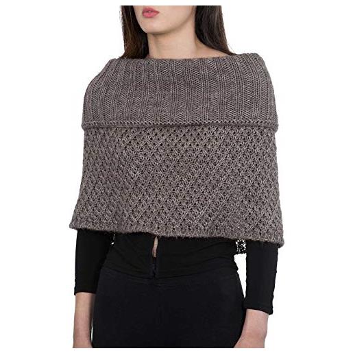 Kemailù - melania coprispalle punto diagonale in lana mohair - donna (castoro)