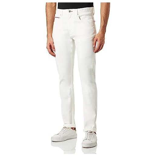 Tommy Hilfiger jeans uomo tapered houston elasticizzati, bianco (gale white), 32w / 32l