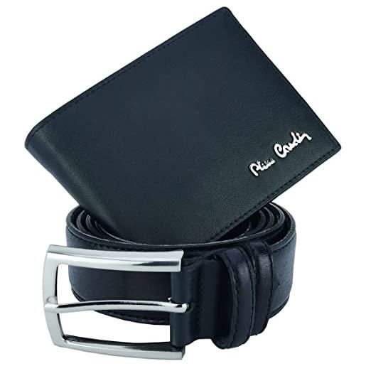Pierre Cardin confezione regalo set di cintura e portafoglio in vera pelle (nero 8806, 130)