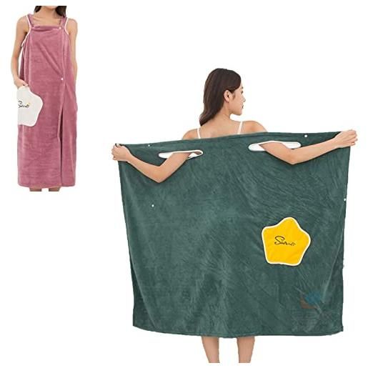 Lutyy accappatoi ad assorbimento rapido dell'acqua, accappatoio indossabile 2 in 1 asciugamani da bagno ad asciugatura rapida, accappatoio avvolgente per asciugamano da donna, accappatoi