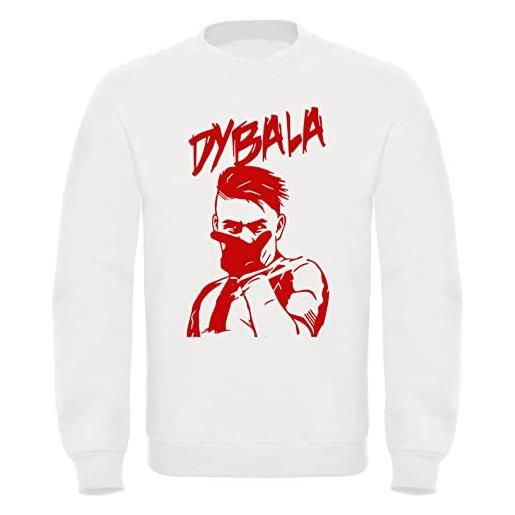La Maglieria felpa girocollo di paulo dybala dybalamask la joya unisex t-shirt uomo donna bambino (nero, 11-12 anni)