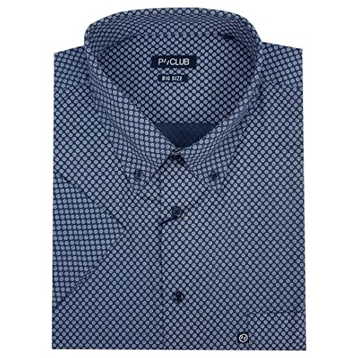 Rionero camicia da uomo manica corta a righe taschino cotone classica estiva xl xxl xxxl botton down (xxxl - 4008)