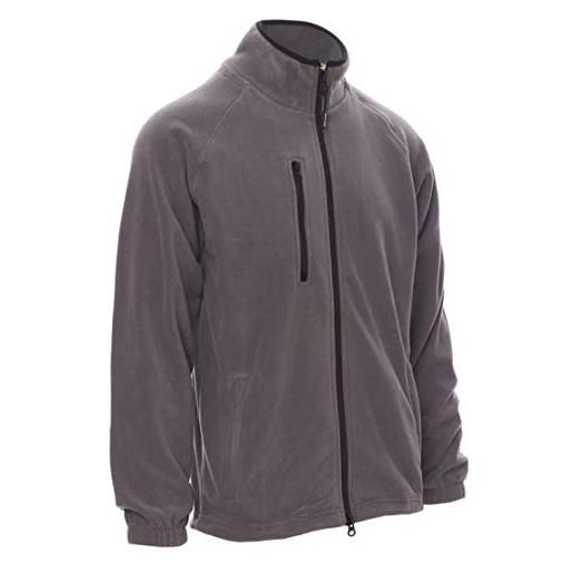 Taglie forti uomo pile cardigan giacca giacchina oversize big size orwa (4xl, grigio)