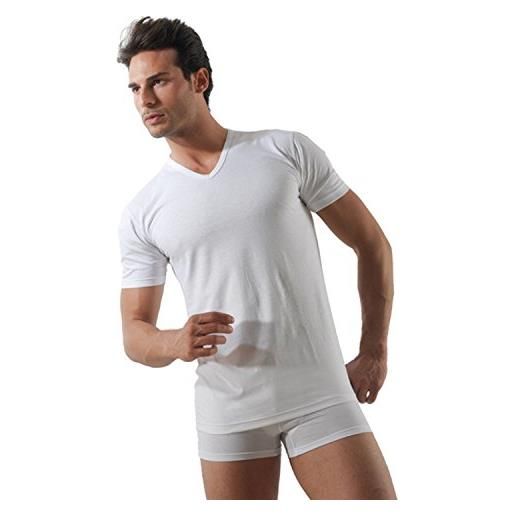 ROSSOPORPORA, set da 6 magliette intime uomo in cotone elasticizzato modello collo a v. Assortito xl/6
