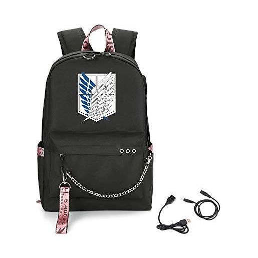 LKY STAR unisex anime attack on titan sacchetto di scuola daypack zaino viaggio backpack