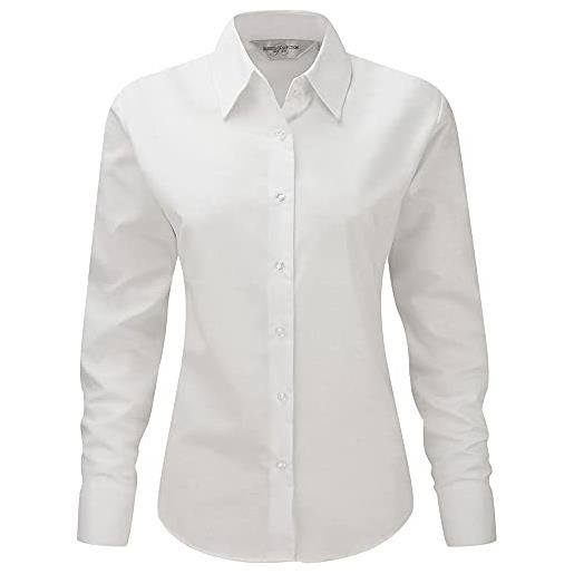 Russell - camicia maniche lunghe - donna (4xl) (bianco)