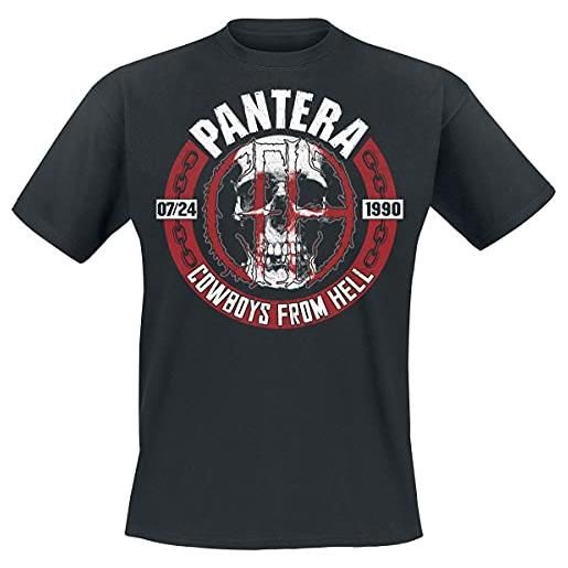 Pantera skull circle uomo t-shirt nero xxl 100% cotone regular