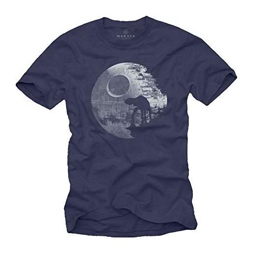 MAKAYA maglietta at - t-shirt morte blu uomo - divertenti theory xxl