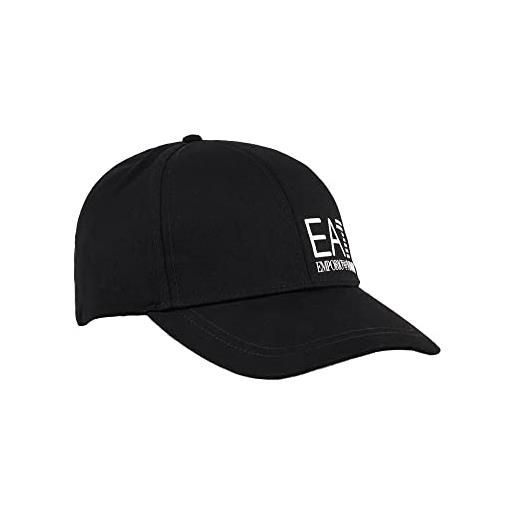 Emporio Armani ea7 uomo cappellino con logo, nero, one size