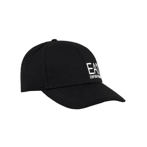 Emporio Armani ea7 uomo cappellino con logo, nero, one size