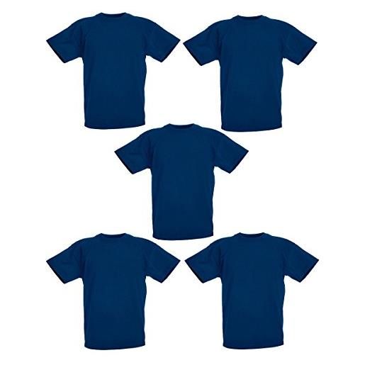 Fruit of the Loom, maglietta da ragazzo, 61-019-0, confezione da 5, blu cielo, 3-4 anni