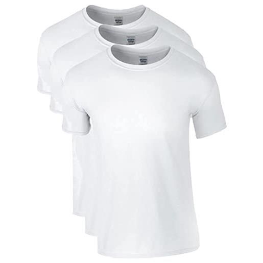 Gildan stile morbido t-camicia, bianco, m (pacco da 3) uomo