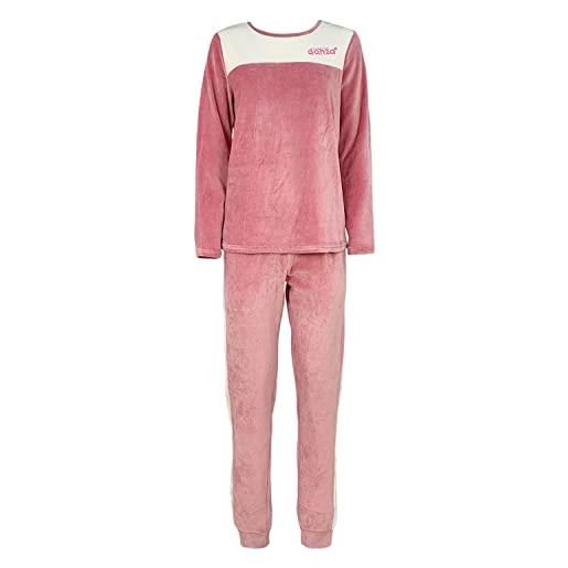 DIMENSIONE DANZA pigiama tuta donna in ciniglia art. Dd20209 (rosa, 46/l)
