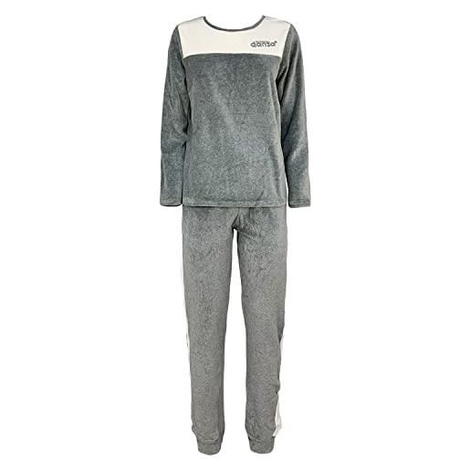 DIMENSIONE DANZA pigiama tuta donna in ciniglia art. Dd20209 (grigio, 46/l)