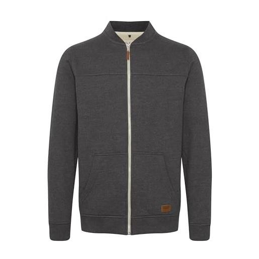 b BLEND blend arco felpa con cerniera giacca da uomo senza cappuccio con collo alto, taglia: s, colore: charcoal (70818)