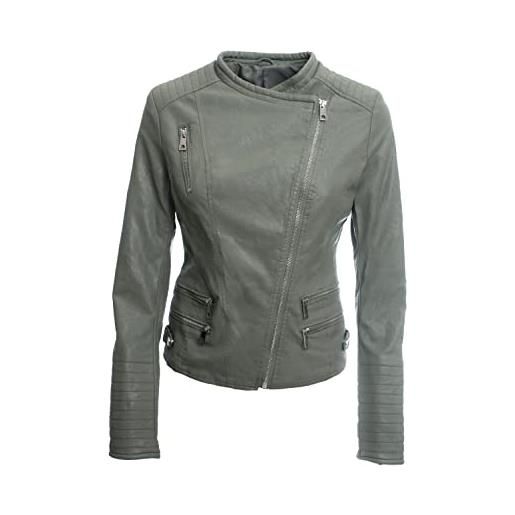JOPHY & CO. giacca corta biker donna ecopelle con tasche anteriori e laterali (cod. 33108) (rosa, x_l)