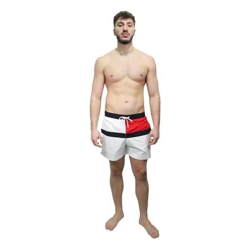 Tommy Hilfiger pantaloncino da bagno uomo medium drawstring lungo, bianco (white), xl