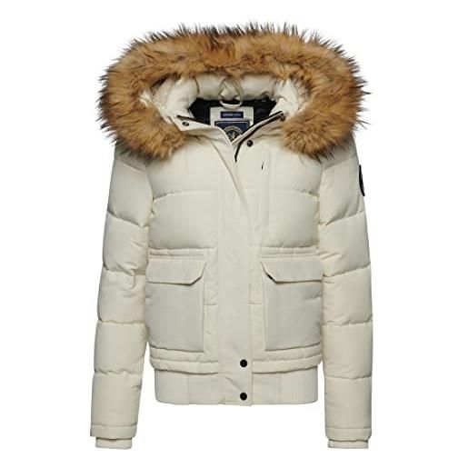 Superdry women's everest bomber jacket w5010995a, 34 c/bianco invernale, m
