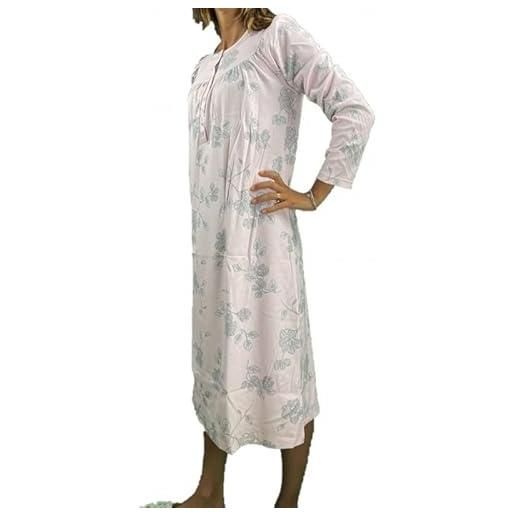 Linclalor camicia da notte in caldo cotone con carrè art. 92759-46, avorio