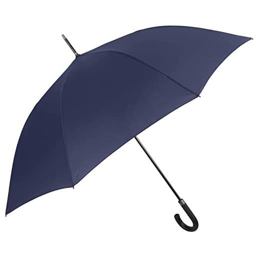 EN PERLETTI ombrello lungo tinta unita classico apertura automatica uomo - ombrello grande xl con manico curvo resistente al vento adulti - ombrello ultra leggero in fibra di vetro - diam 120 cm colore blu